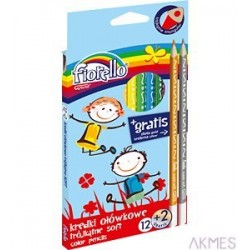 Kredki ołówkowe FIORELLO SUPER SOFT, 12 + 2 kolory, trójkątne 170-2150
