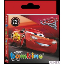 Kredki BAMBINO w op.drew 12kol + temp. CARS 3