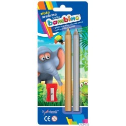 Kredki BAMBINO złota i srebrna zestaw