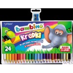 Kredki BAMBINO w opr.drew.trójkątnej 24kol. dł. 15 cm + temperówka 3240