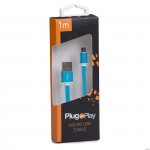 Kabel USB/MICRO USB 1m niebieski Plug&Play PP-MICRO-BLUE