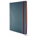 Kołonotatnik A4 Notizio linia 90k szary ZF7016 op.tworzywo z gumką