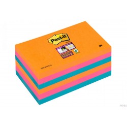 Bloczek samoprzylepny POST-IT_ Super Sticky (655-6SS-EG), 127x76xmm, 6x90 kart., promienne kolory