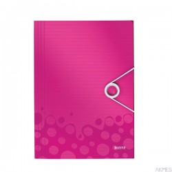 Teczka z gumką LEITZ WOW 15mm 150k A4 różowa 45990023