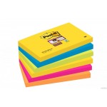 Bloczek samoprzylepny POST-IT Super sticky (655-6SS-RIO), 127x76mm, 6x90 kart., paleta Rio de Janeiro