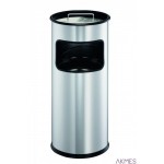 Kosz z popielnicą 17l srebrny 333023