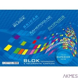 Blok techniczny A4/10k z kolor.kartkami KRESKA