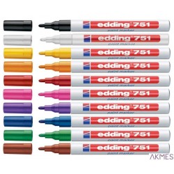 Marker lak.1-2mm 751 biały EDD ING końcowka okrągła