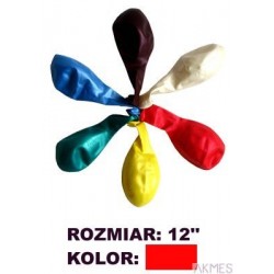 Balony 12"" METALLIC, czerwony, 100 szt. FIORELLO 170-1588
