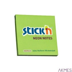 Bloczek STICK"N 76x76mm zielony neonowy 100k 21167 STICK"N