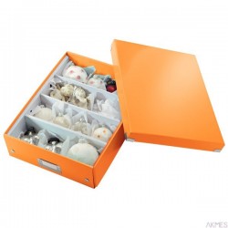 (WYCOFANE)Pudełko z przegródkami LEITZ C&S duże pomarańczowe 60580044 (X)
