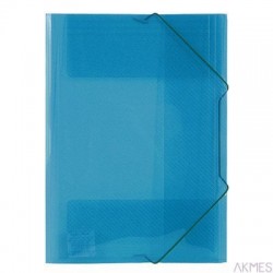 Teczka PP z gumką szeroka TG-12 BIURFOL niebieska transparnetna