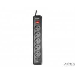 Listwa TRACER czarna 1,5m (5gn +2USB 2,1A) TRALIS45418