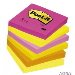 Bloczek samoprzylepny POST-IT_ (654N), 76x76mm, 1x100 kart., jaskrawy różowy