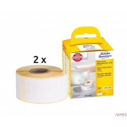 Etykiety adresowe AS0722400 36x89 520 et.x 2, w rolce do termodruku, białe, Avery Zweckform