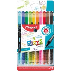 Cienkopis GRAPH PEPS DECO 10 szt etui Maped 749050
