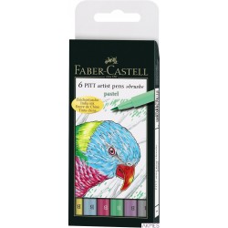 Cienkopisy PITT ARTIST PEN PASTEL 6szt. 167163FC FABER-CASTELL