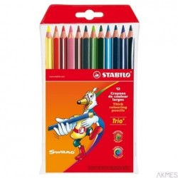 Kredki trójkątne STABILO Trio grube etui 12kolorów 203/12-01