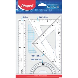 Komplet START MEDIOUM 242820 MAPED linijka 20cm+ekierka+kątomierz