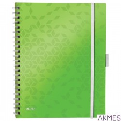 Kołonotatnik z 3 zakładkami BE MOBILE Leitz WOW A4, w kratkę, zielony 46450054