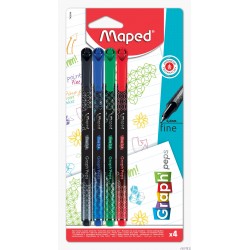 Cienkopis GRAPH PEPS DECO kolory basic 4 szt blister Maped 749044