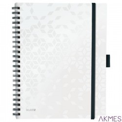 Kołonotatnik z 3 zakładkami BE MOBILE Leitz WOW A4, w kratkę, biały 46450001