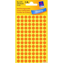 Kółka do zaznaczania pomarańczowe neon 3178 Q8 4 ark., Avery Zweckform