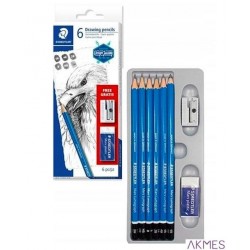 Ołówek LUMOGRAPH 6sztuk+gumka+met.temp. S 61 100 C STAEDTLER