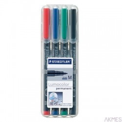 Foliopis permanentny M317 WP4 etui 4szt. STAEDTLER CD BK4 S317WP4