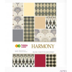 Blok HARMONY z efektami, 170-220 g/m2, A4, 10 ark, 5 motywów, HAPPY COLOR HA 7717