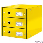 Pojemnik z 3 szufladami Leitz C&S, żółty 60480016