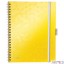 Kołonotatnik z 3 zakładkami BE MOBILE Leitz WOW A4, w kratkę, żółty 46450016