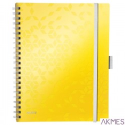 Kołonotatnik z 3 zakładkami BE MOBILE Leitz WOW A4, w kratkę, żółty 46450016