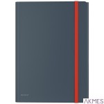 Teczka z gumką i kieszonką Leitz Cosy, PP, szara 46190089