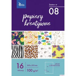 Zeszyt papierów kreatywnych A4 100g. 16 ark. KB030-08 TETIS