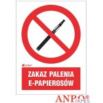 Naklejka ZAKAZ PALENIA E-PAPIEROSÓW 150X200
