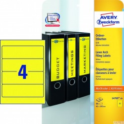 Etykiety na segregatory L4769-20 61 x 192 20 ark żółte, Avery Zweckform