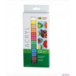 Farba akrylowa zestaw 12 kolorów, 12ml HA 7370 0012-K12 HAPPY COLOR