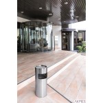 Kosz na śmieci, stal nierdzewna, okrągły, z p opielnicą 337323 DURABLE