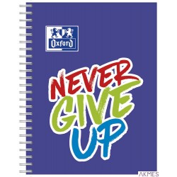 Kołozeszyt PP A4+ 80K kratka OXFORD NEVER GIVE UP 400115106