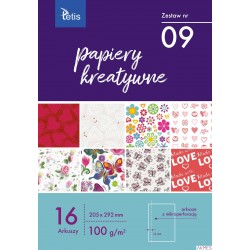 Zeszyt papierów kreatywnych A4 100g. 16 ark. KB030-09 TETIS