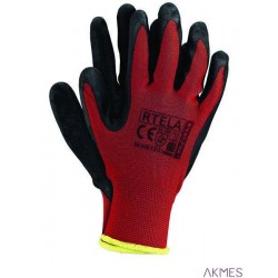 Rękawice powlekane czerwono-czarne rozmiar 8 RTELA