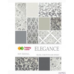 Blok ELEGANCE z efektami, 170-220 g/m2, A4, 10 ark, 5 motywów, HAPPY COLOR HA 7717