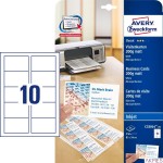 Wizytówki C32014-25 85 x 54 25 ark. z mikroperforacją, 250 szt., 200 g, matowe, białe, Avery Zweckform