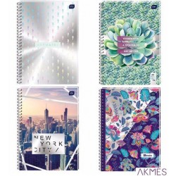 Kołozeszyt B5 100k kratka z kolorowym margine sem METALLIC INTERDRUK