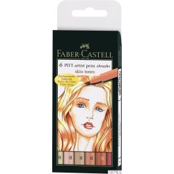 Kpl.cienk.PITT ART. PEN SKIN 6sztuk w etui 167162FC FABER-CASTELL