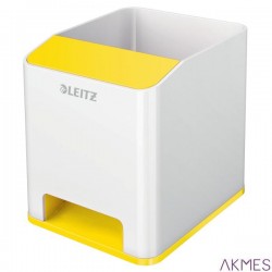 Kubek na długopisy Leitz WOW ze wzmacniaczem dźwięku, żółty 53631016