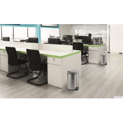 Kosz na śmieci, metalowy, okrągły 12 z pedałem Srebrny 340123 DURABLE