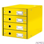 Pojemnik z 4 szufladami Leitz C&S, żółty 60490016