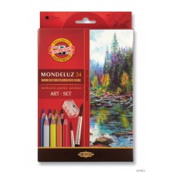 Kredki 3711 24kol MONDELUZ + pendzel KIN